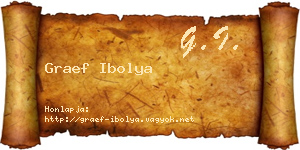 Graef Ibolya névjegykártya